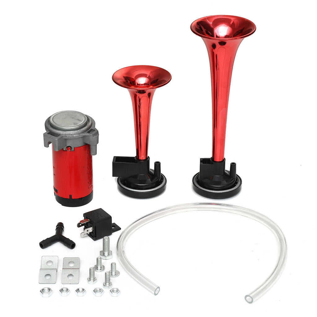 12V 178DB Air Horn Dual Trumpet Ultra Loud Universal For Train Trailer Truck Motorcycle