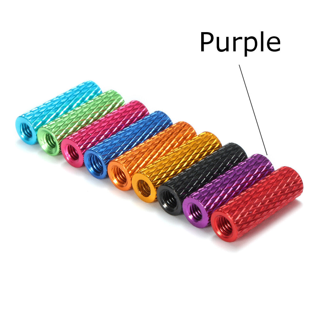 M3AS3 10Pcs M3 15mm Knurled Standoff Aluminum Alloy Anodized Spacer