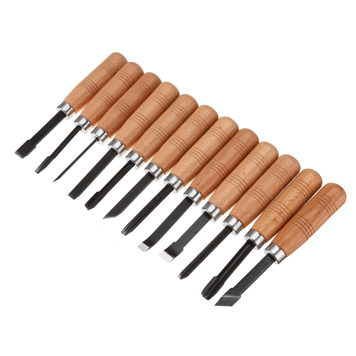 12Pcs Wood Carving Spoon Cutting Chip Hook Set Kit Wood Carving Whittling Tools