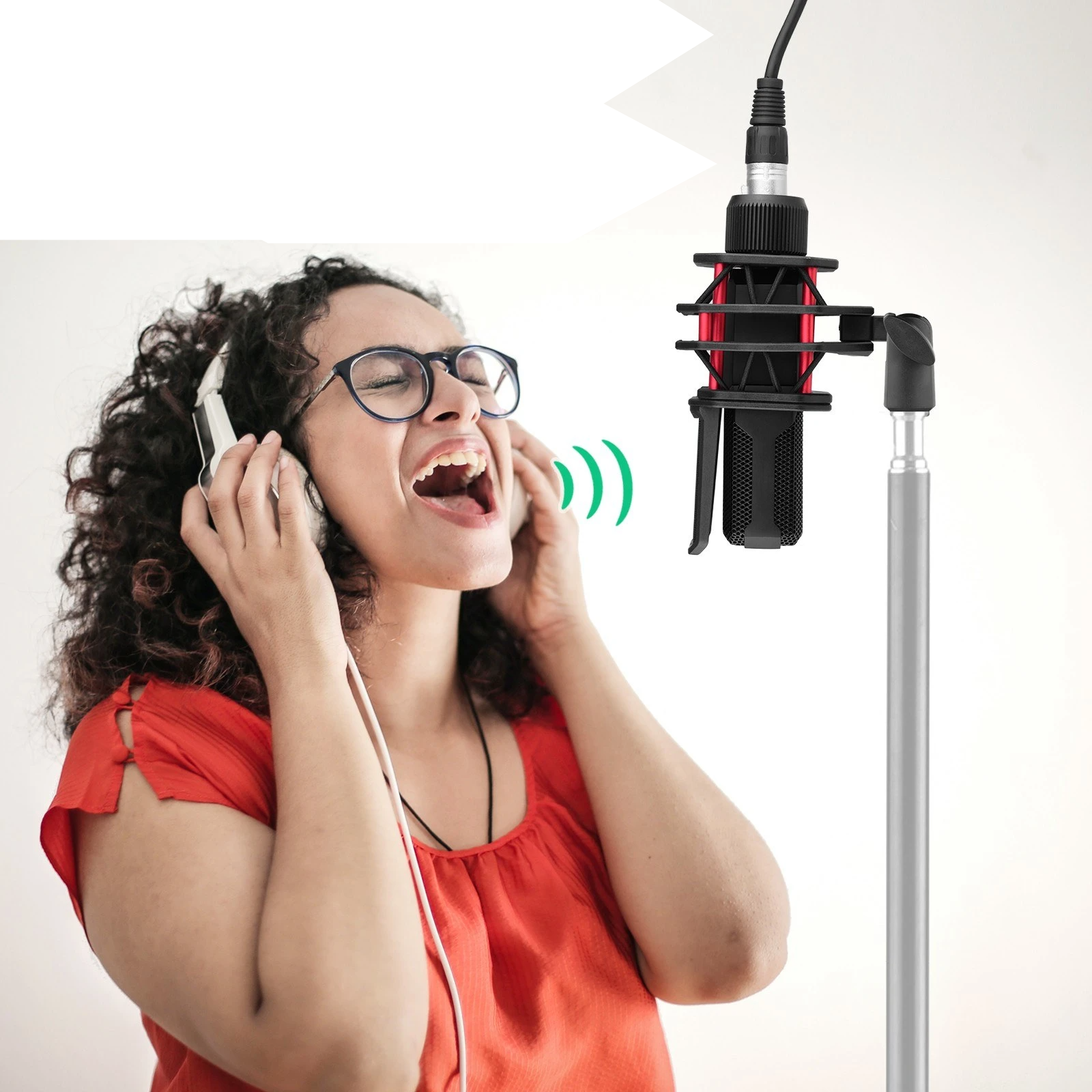 Condenser Microphone with Shock Mount Pop Filter 3-pin XLR Cable Aluminum Alloy Carrying Case