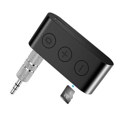 Bluetooth 5.0 Car Kit Receiver Adapter AUX 3.5MM Jack MP3 Music Player With Mic Handsfree Support TF Card Playback