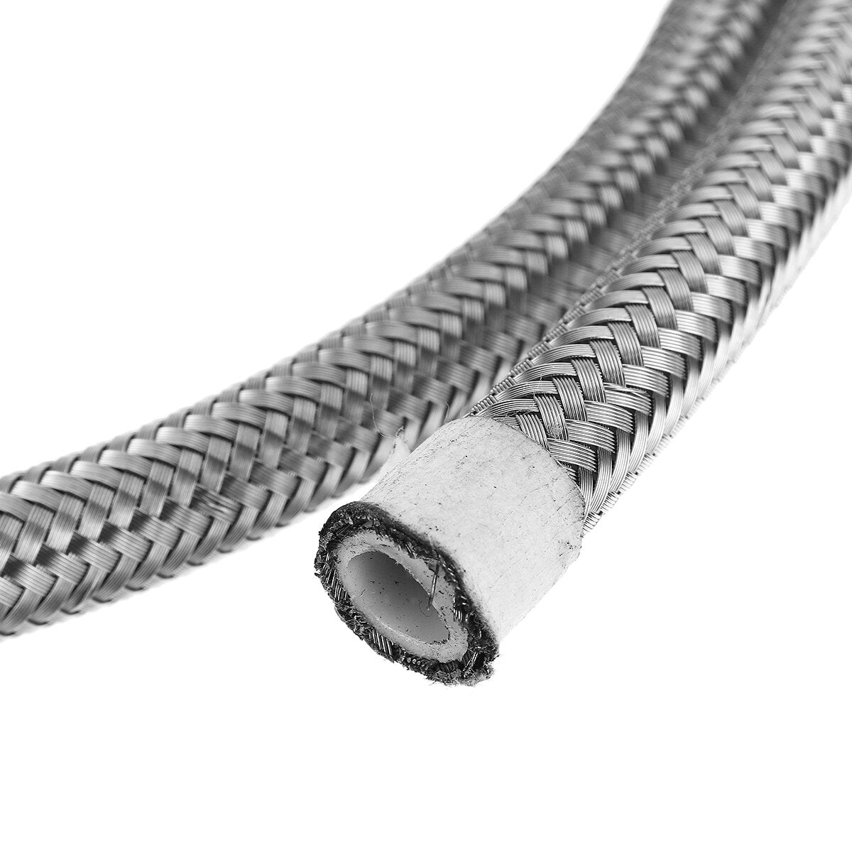 3FT Fuel Hose Oil Gas Line PTFE Stainless Steel Braided