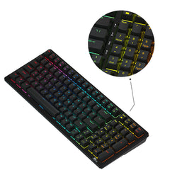 Wireless Gaming Mechanical Keyboard With 98keys RGB Backlit Triple-Mode Bluetooth 2.4G Hot Swappable Switch