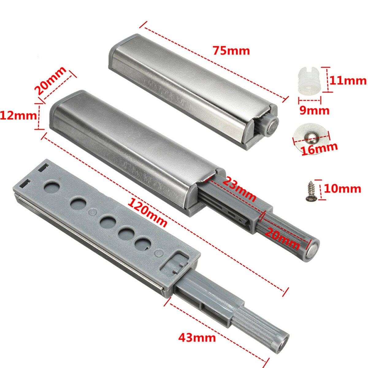 Cabinet Push Open Catch Touch Latch Magnetic Tip Damper Buffer Drawer Door to System