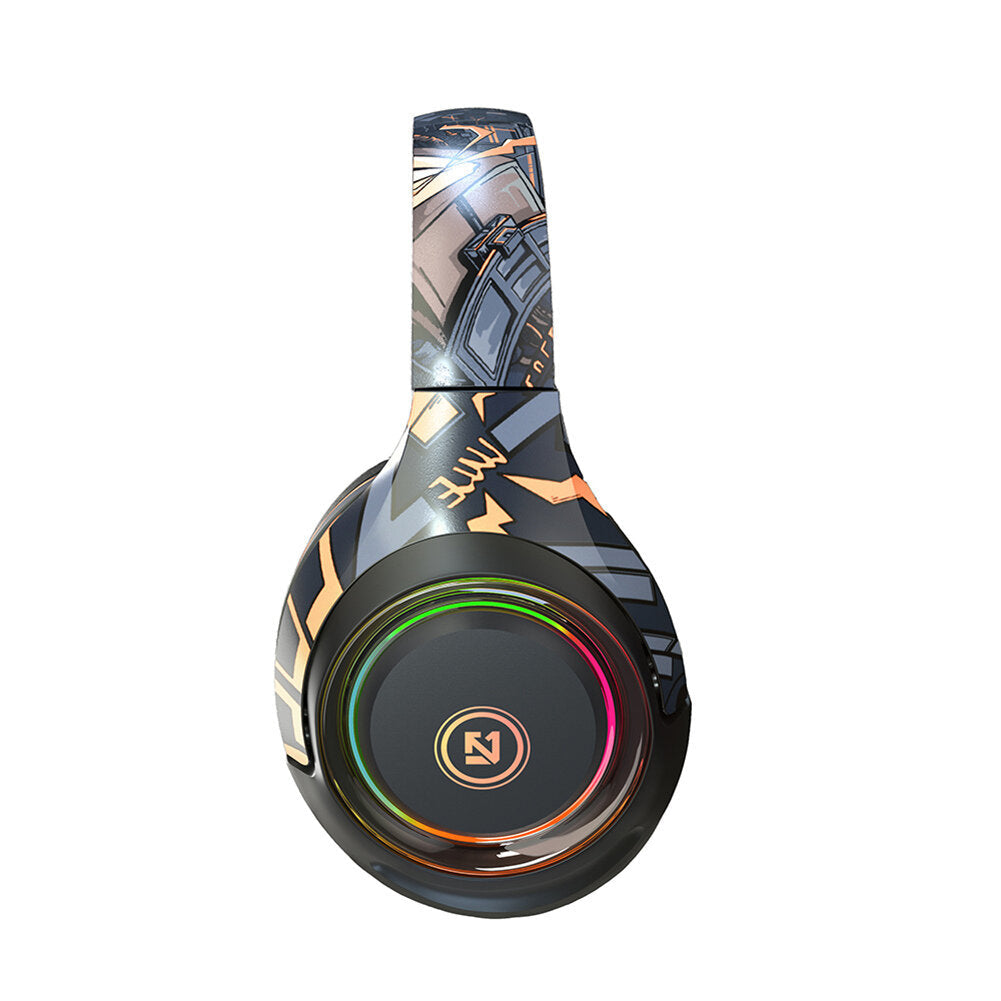 Gaming Headphone with Light Wireless Bluetooth Headphones Noise Canceling Microphone Deep Bass Over-Ear Headset