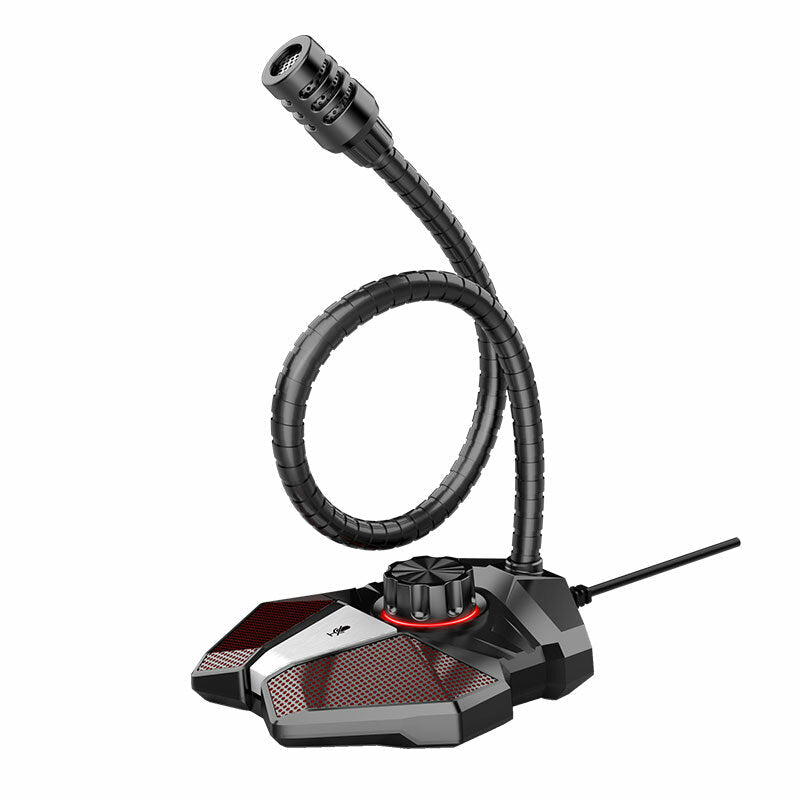 360 Degree Bending Professional Desktop Microphone With Stand for Gaming Singing Conference, Mobile USB