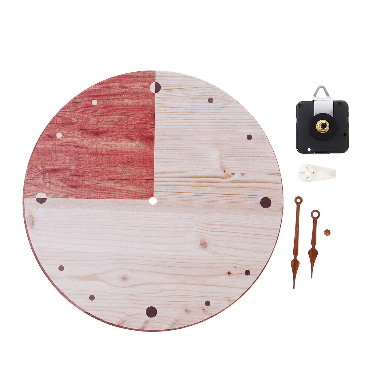 11'' Retro Round Wooden Wall Clock DIY Digital Round Room Home Office Bar Decor