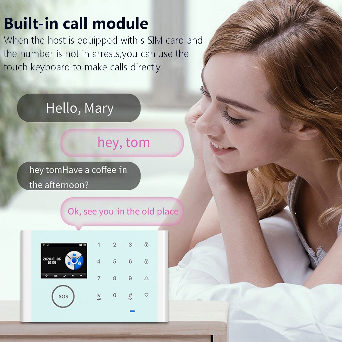 WIFI GSM Wireless Smart Solar Alarm System Door Home Security SIM Card EN RU ES PL DE Switchable Remote Control