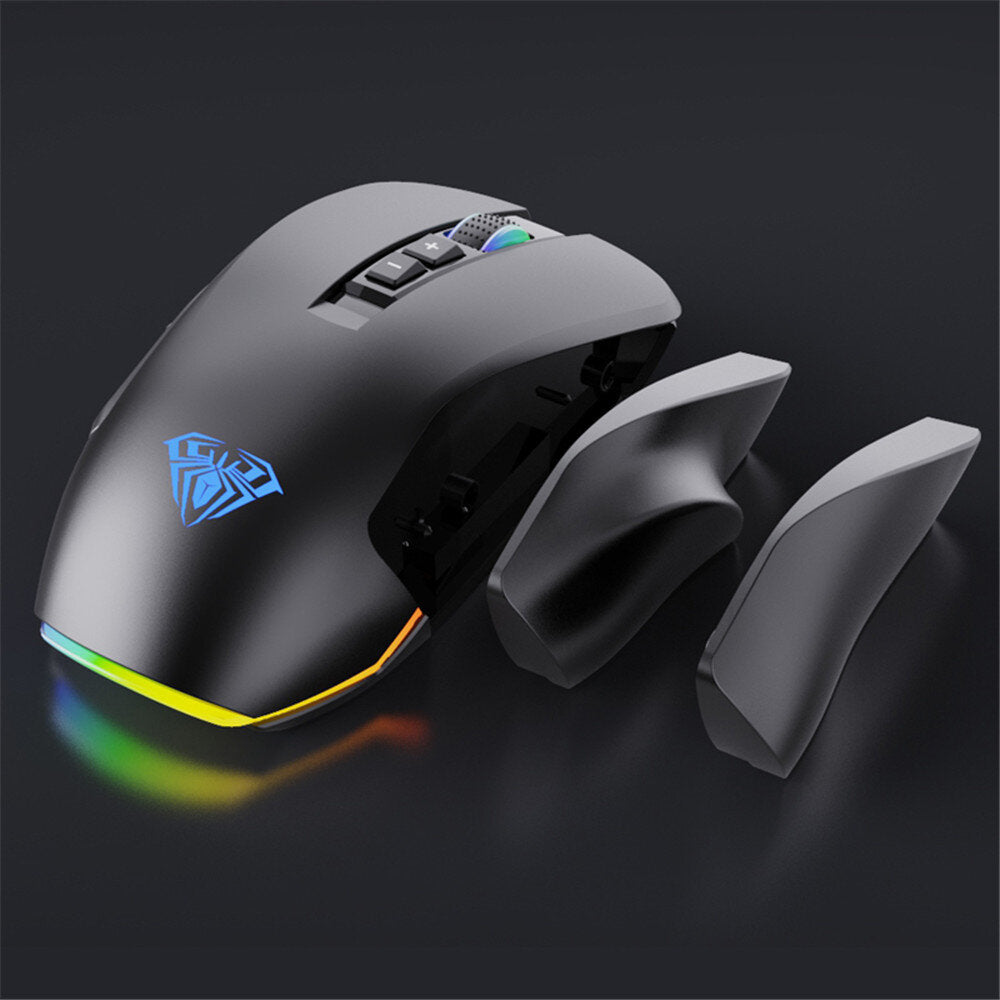 Wired Gaming Mouse 10000DPI Side Buttons Replacable All-Key Programmable Mouse For FPS MOBA MMO Game Players