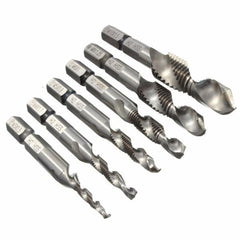 HSS 1/4 Inch Hex Shank Combination Metric Drill Tap Bit M3/M4/M5/M6/M8/M10