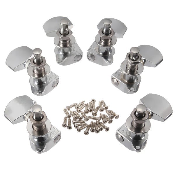 Chrome Guitar String Tuning Pegs Heads Acoustic 6 PCS Right Left