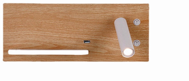 Wall Light Bedroom Lamp LED Phone Wireless Charger Shelf Bedside Headboard Read Modern Loft Room USB Luminaire Wood Bed