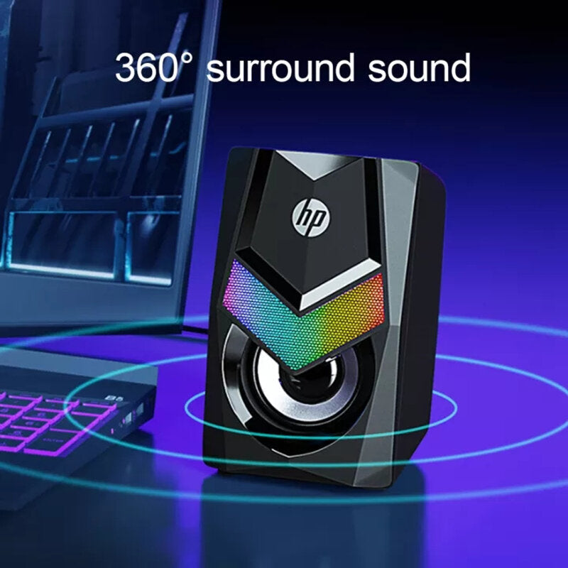 Computer Speaker 2.0 Channels Stereo Multimedia LED Backlighting USB+3.5mm Wired Speaker for Computer TV PC Laptop