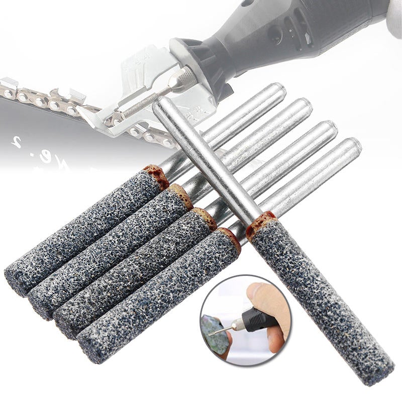 5pcs 3/16 Inch Grinding Head Stone Diamond Chainsaw Sharpener Burr Stone Set