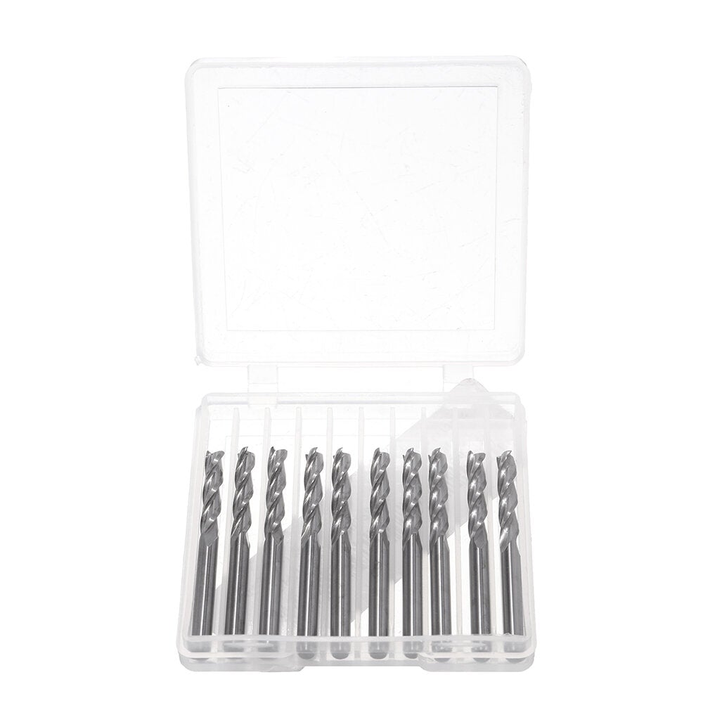 10pcs 3 Flutes Milling Cutter 3.175*17mm Carbide End Mill CNC Cutting Tool