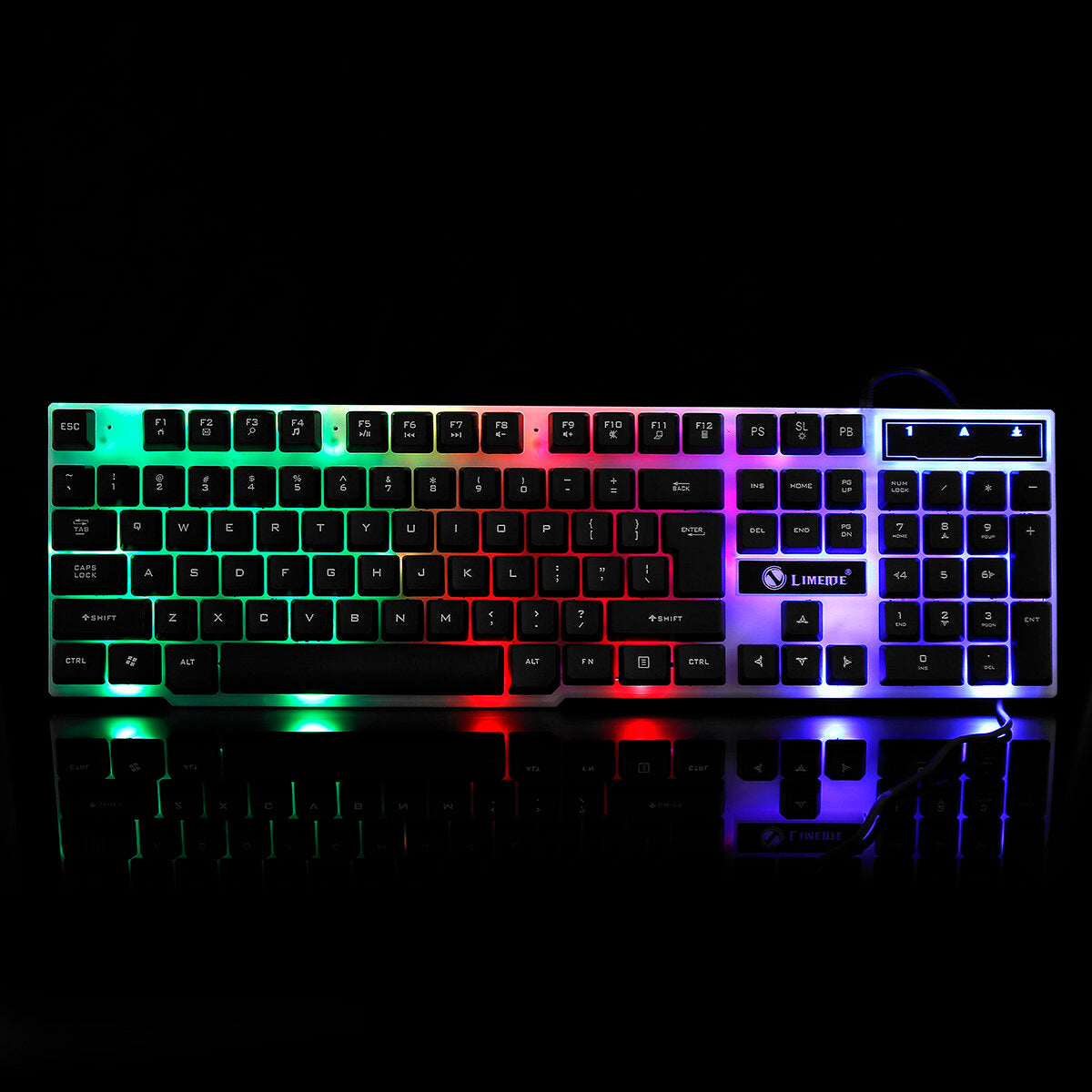 104 Keys RGB Backlight Superthin Gaming Keyboard and 2.4GHZ 1200DPI 3 buttons USB Optical Gaming Mouse