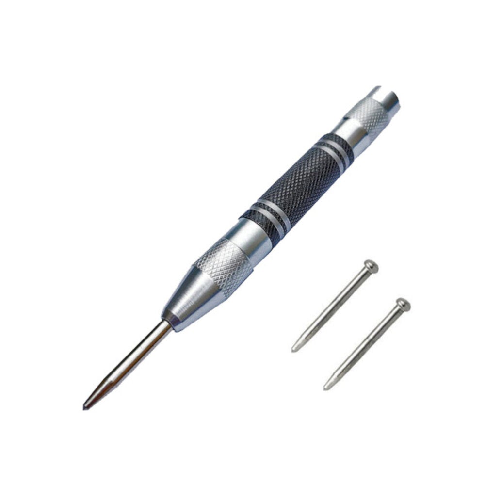 Automatic Center Pin Spring Loaded Mark Punch Tool Wood Indentation Woodworking Bit