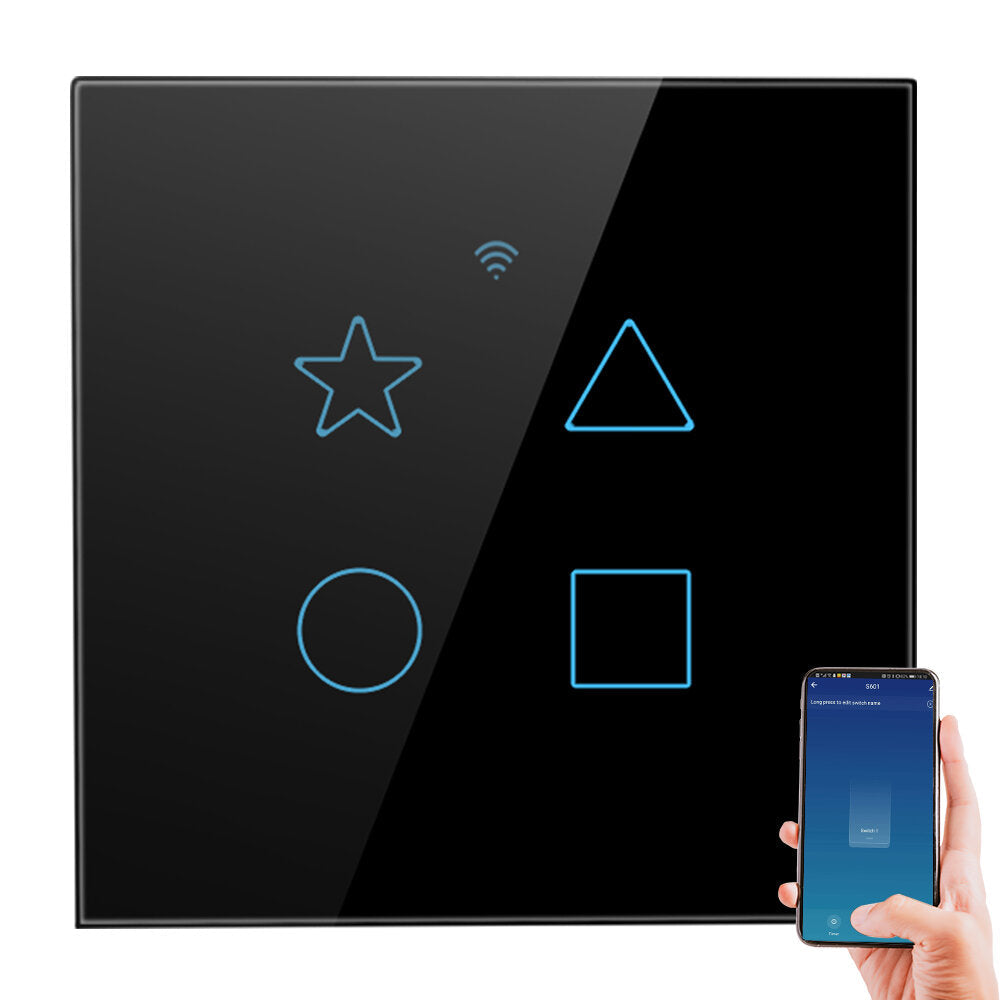 Smart Wall Light Switch LCD Touch Screen Tuya WiFi And 433Mhz Universal Remote Control Works With Alexa Google Home