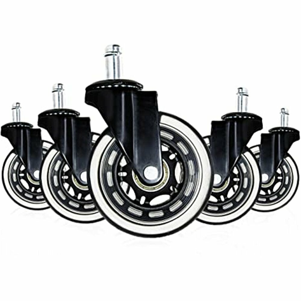 5PCS Office Chair Caster Wheels 2/2.5/3 Inch Swivel Rubber Replacement Soft Safe Rollers Furniture Hardware