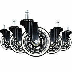 5PCS Office Chair Caster Wheels 2/2.5/3 Inch Swivel Rubber Replacement Soft Safe Rollers Furniture Hardware