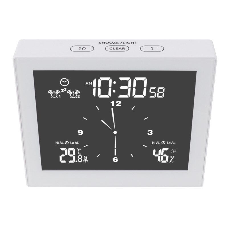 Multifunctional Bathroom Temperature and Humidity Alarm Clock LCD Screen Waterproof Home Desktop Creative Timer