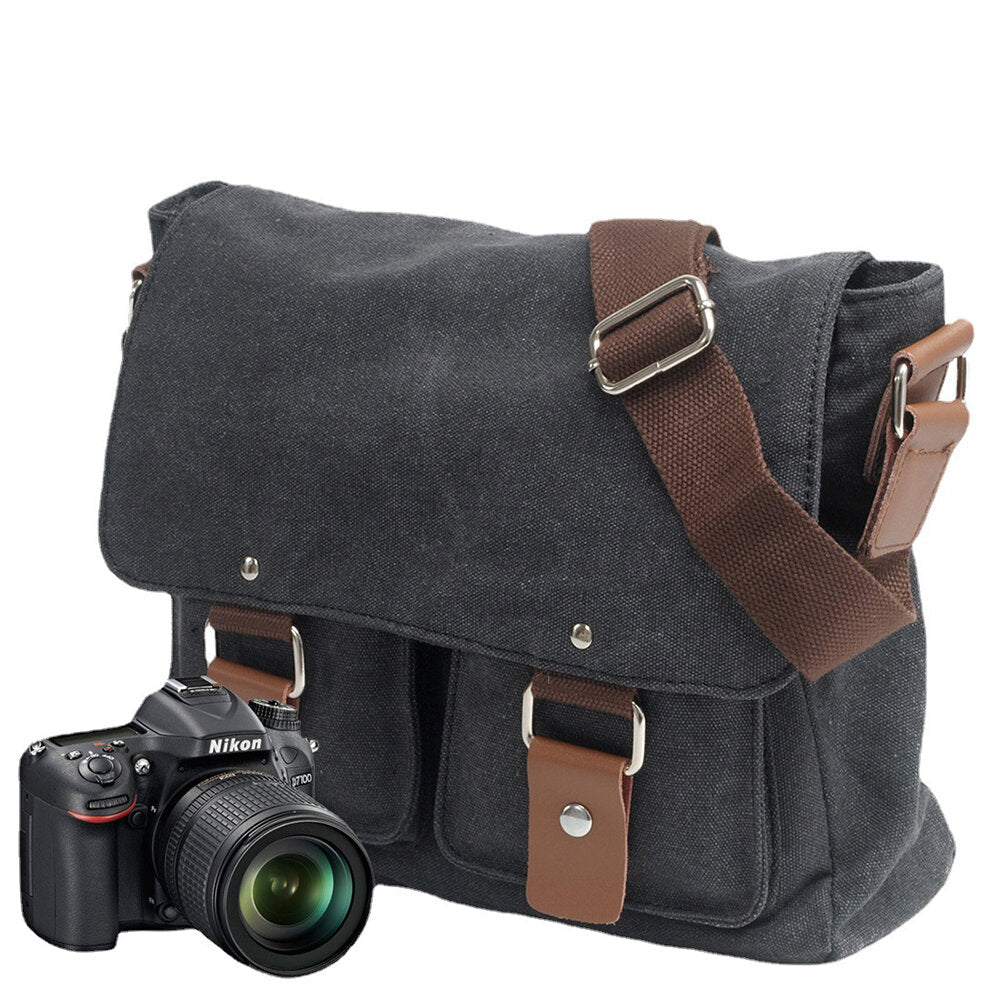 Canvas Camera Bag Shoulder Bags Messenger Bag with Inner Tank for Canon for Sony for Nikon Micro SLR Camera