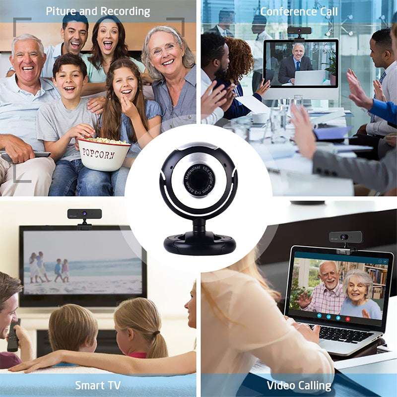 480P 30W pixel HD Free Drive 360 Rotation USB Webcam Manual Focus Conference Live Computer Camera Built-in Noise Reduction Microphone for PC Laptop