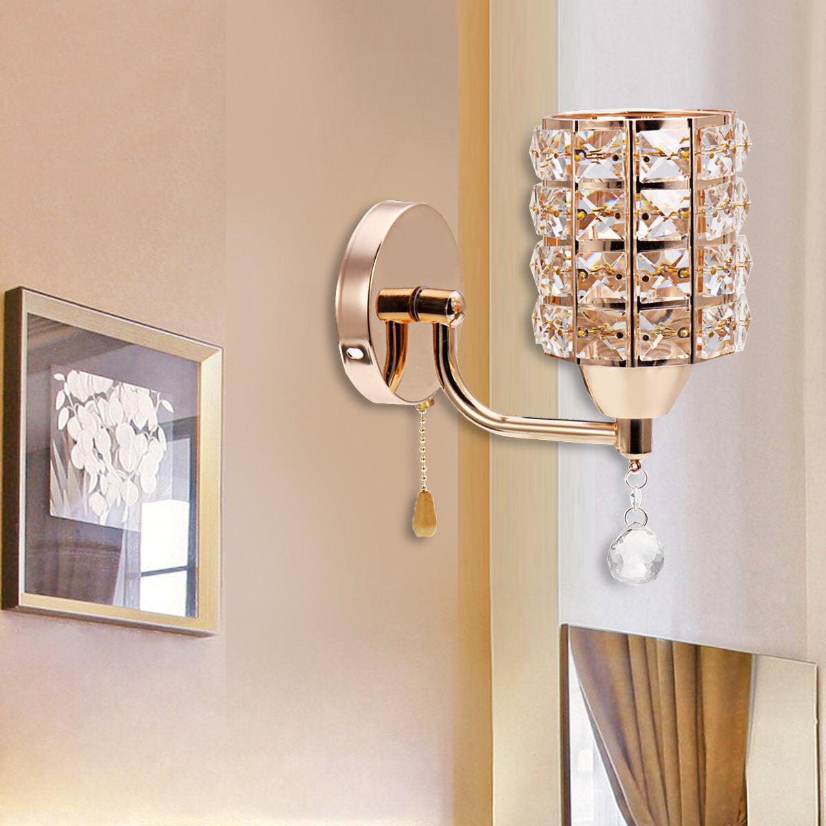 Luxury Crystal Wall Light Modern Bedroom Aisle Sconce Lighting Lamp Fixtures Without Bulb