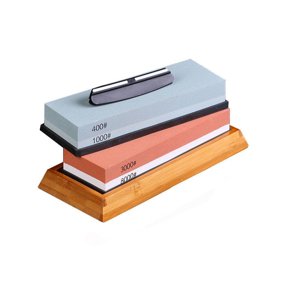 400/1000 3000/8000 Double-Sided Sharpening Stone Whetstone Cutter Holder Aid Swing with Non-Slip Base and Guide