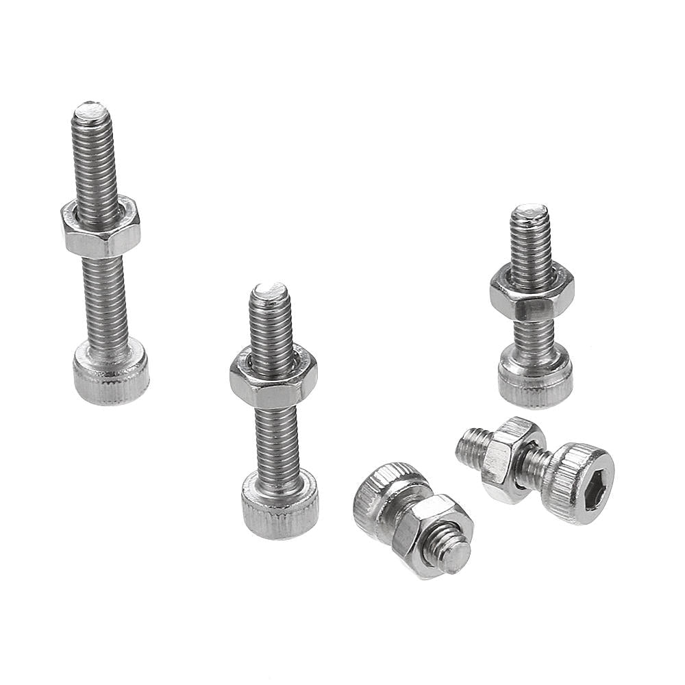 M3SS6 210Pcs M3 Hex Socket Cap Head Screws Nut Assortment Set Stainless Steel