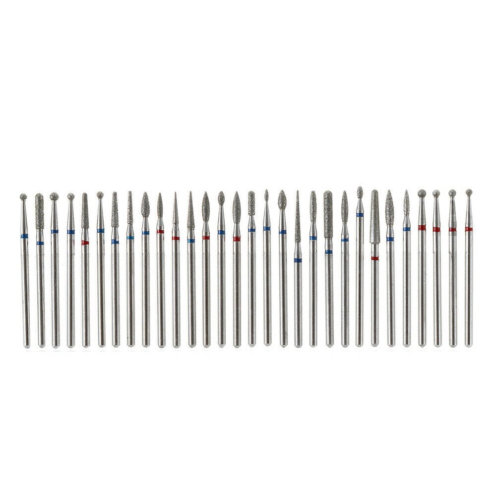 30Pcs Diamond Grinding Head Tungsten Carbide Grinding Polishing Bits for Nail
