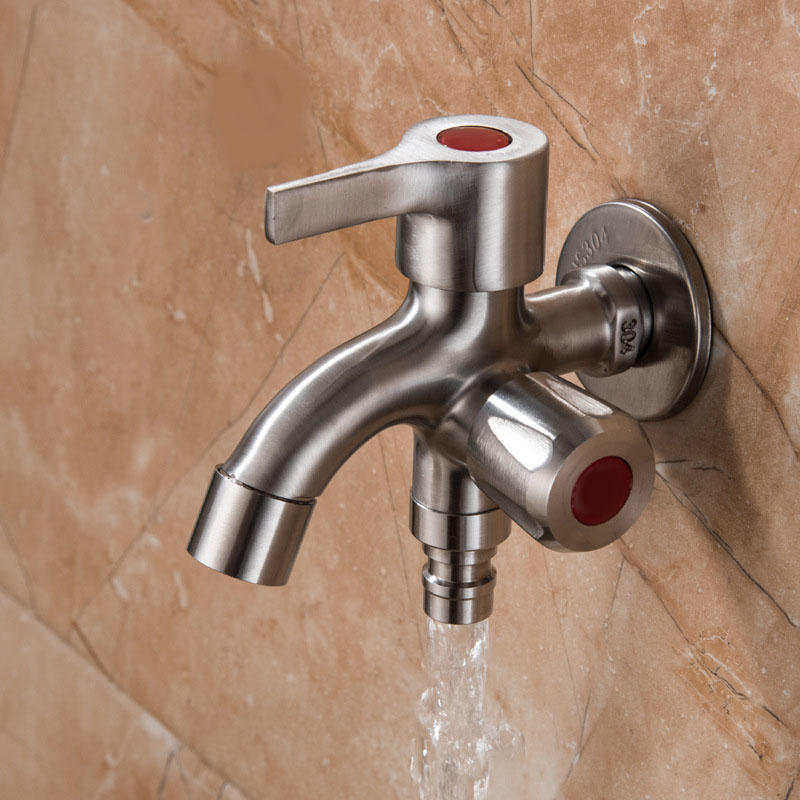 Multifunctional Sink Stainless Steel Brushed Double Tube Drawing Drainer Water Faucet