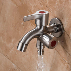 Multifunctional Sink Stainless Steel Brushed Double Tube Drawing Drainer Water Faucet