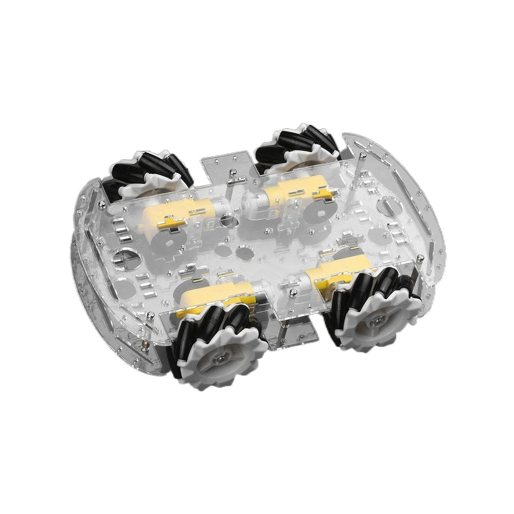 4WD Smart Car Chassis DIY Kit Omni-mobile Dual Layer Platform with 4 Omni-directional Wheels