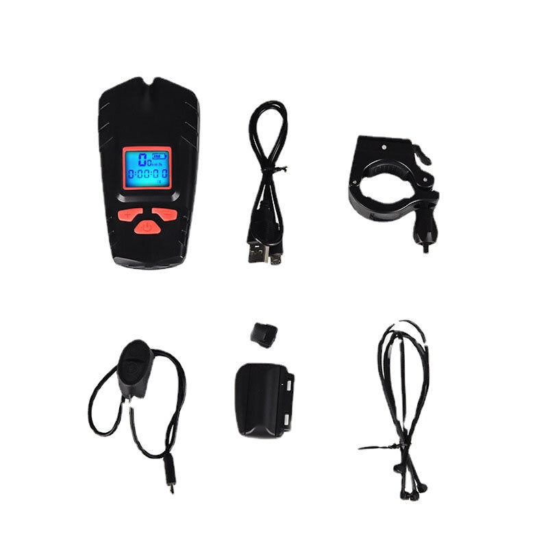 1200LM 2xT6 Wireless Bike Front Light Waterproof Bicycle Computer 120dB Bike Horn USB Charging Night Riding Warning Lamp