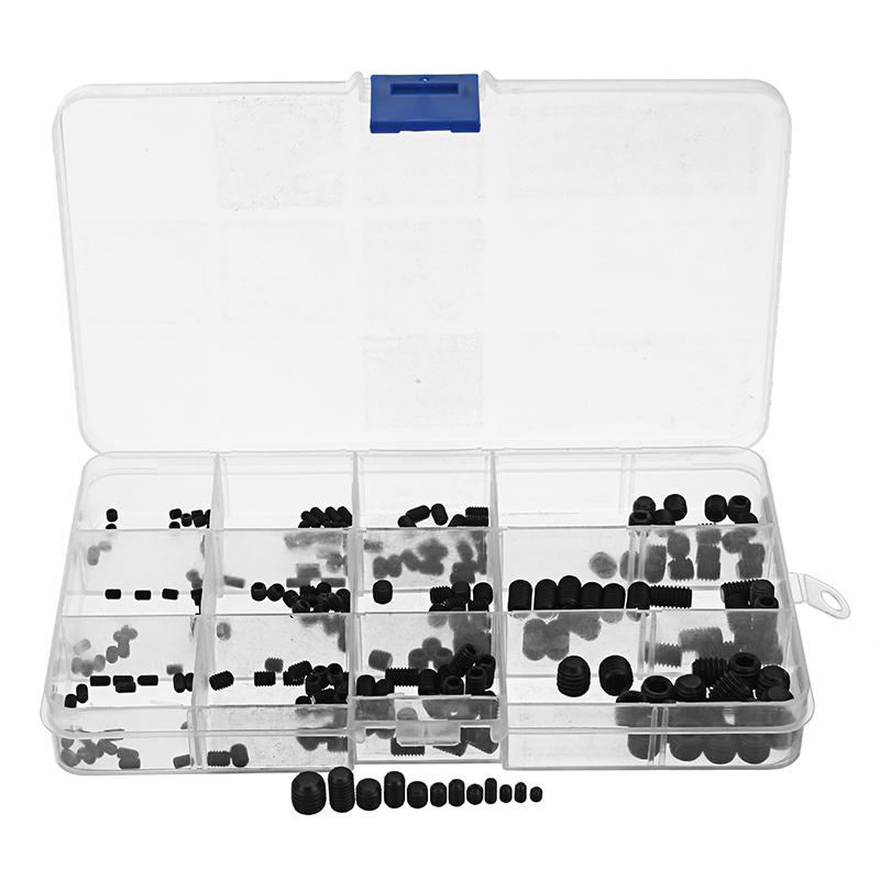 240Pcs M3-M8 Grub Screw Carbon Steel Hex Socket Allen Head Set Screw