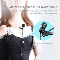 Microphone 3.5mm Aux Jack 3M Length Clean Sound Noise Cancelling for Vlog Laptop And Record