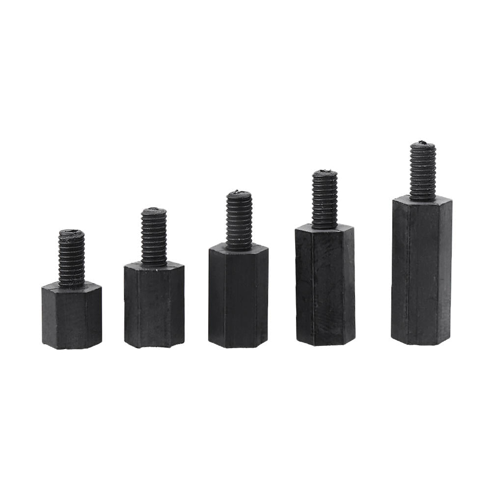 M3NH17 780Pcs M3 Nylon Screw Black Hex Screw Nut PCB Standoff Spacer Column Assortment Kit
