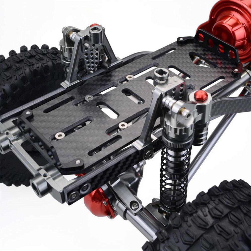 4WD CNC All Metal Carbon Fiber RC Car Frame+540 Motor+60A Waterproof ESC+M1500 Servo Straight Bridge Version