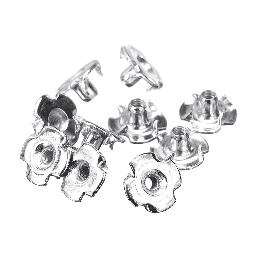 90Pcs Four Prong T Nut Inserts Carbon Steel Zinc Plated For Wood M3/M4/M5/M6/M8 Nut Assortment Kits