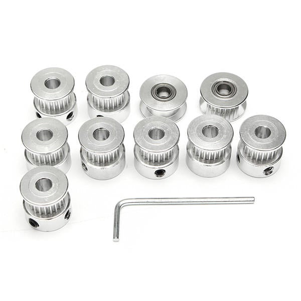 8pcs 20T Bore 5mm Timing Pulley with 5m Belt and 2pcs Tensioner