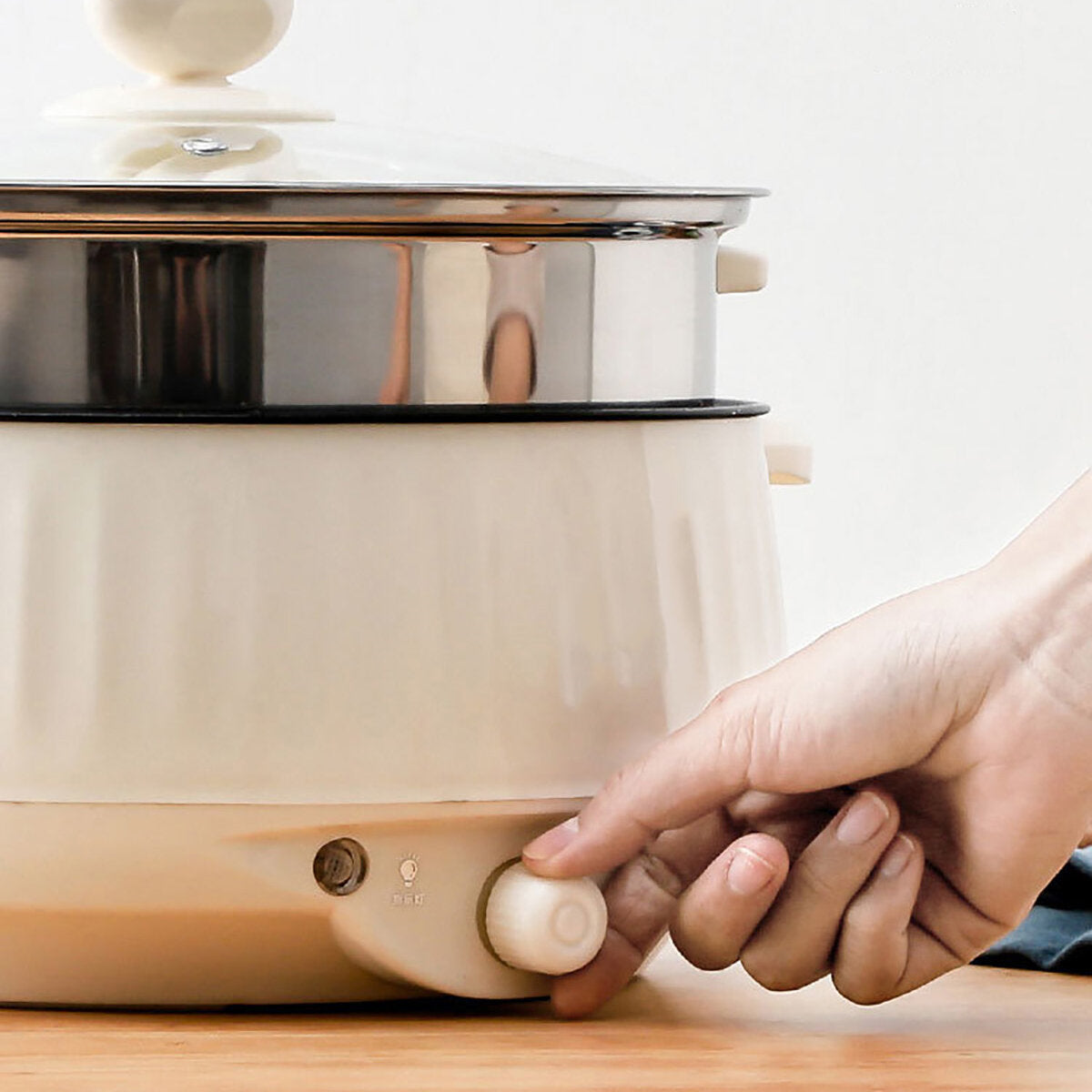 Electric Steamer Cooker 400W-1000W 1.7L/2.2L/2.7L Multifunction Cooking Pot Hot Pot Non-Stick Liner
