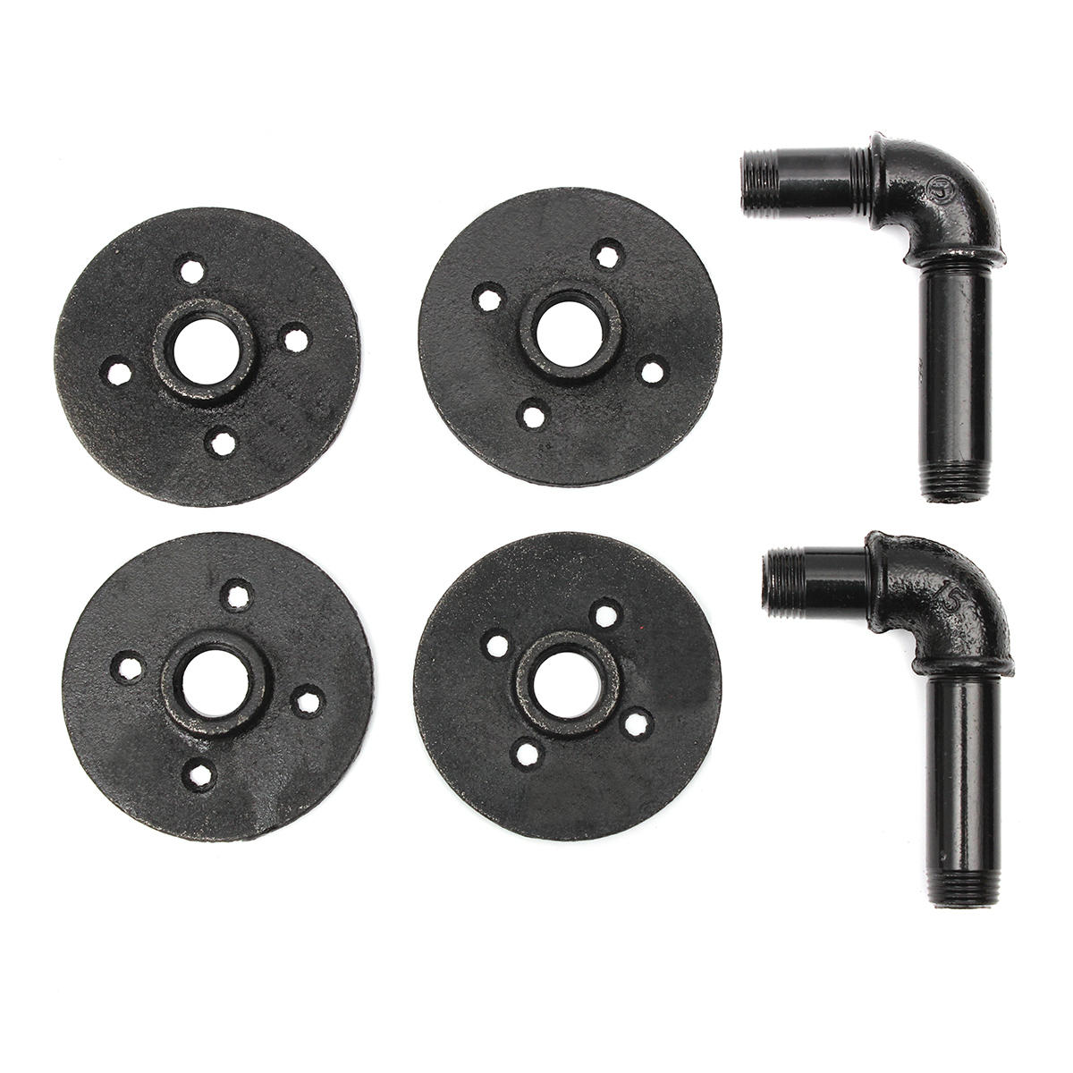 2Pcs Industrial Iron Pipe Shelf Bracket Bookcase Storage Holder Support Stand DIY Home Decor