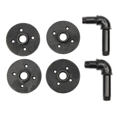 2Pcs Industrial Iron Pipe Shelf Bracket Bookcase Storage Holder Support Stand DIY Home Decor