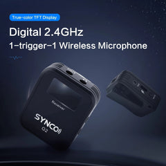 Microphone G2A1 G2A2 Wireless Lavalier Mic System for Smartphone DSLR Camera Realtime Monitoring 70M Transmission