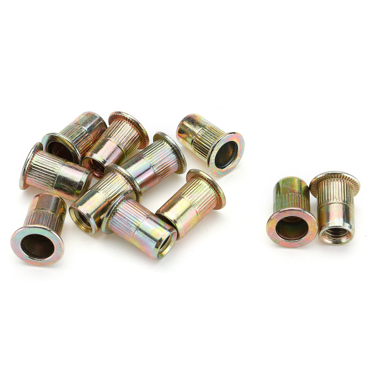 165PCS M3 M4 M5 M6 M8 M10 M12 Mixed Zinc Plated Carbon Steel Rivet Nut Insert Nuts Assortment Kit