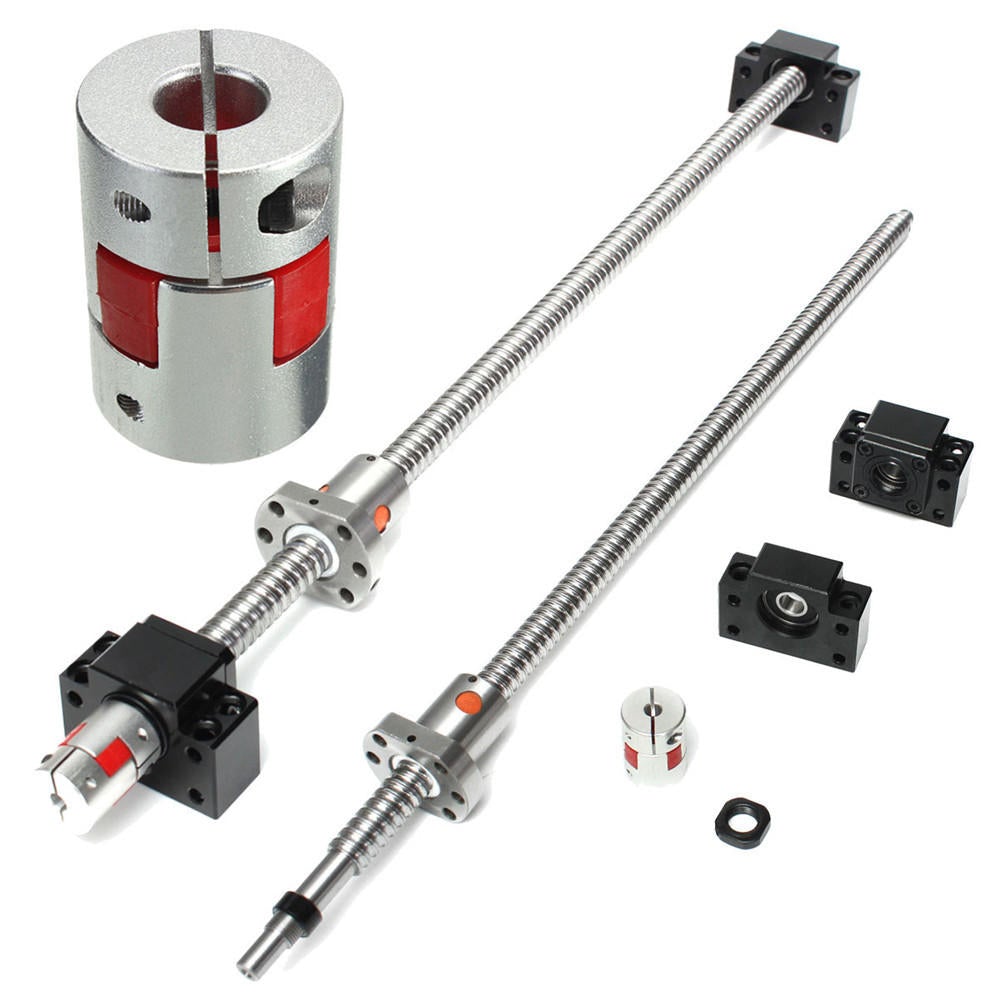 500mm Ball Screw with BK12 BF12 Supports and 6.35x10mm Coupler for CNC