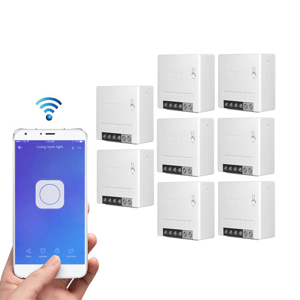 Two Way Smart Switch 10A AC100-240V Works with Amazon Alexa Google Home Assistant Nest Supports DIY Mode Allows to Flash the Firmware 8pcs