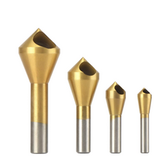 11Pcs Titanium Coating Countersink Drill Bit Set 5 Flutes Chamfer Drill Deburring Bit External Deburring Drill Bit