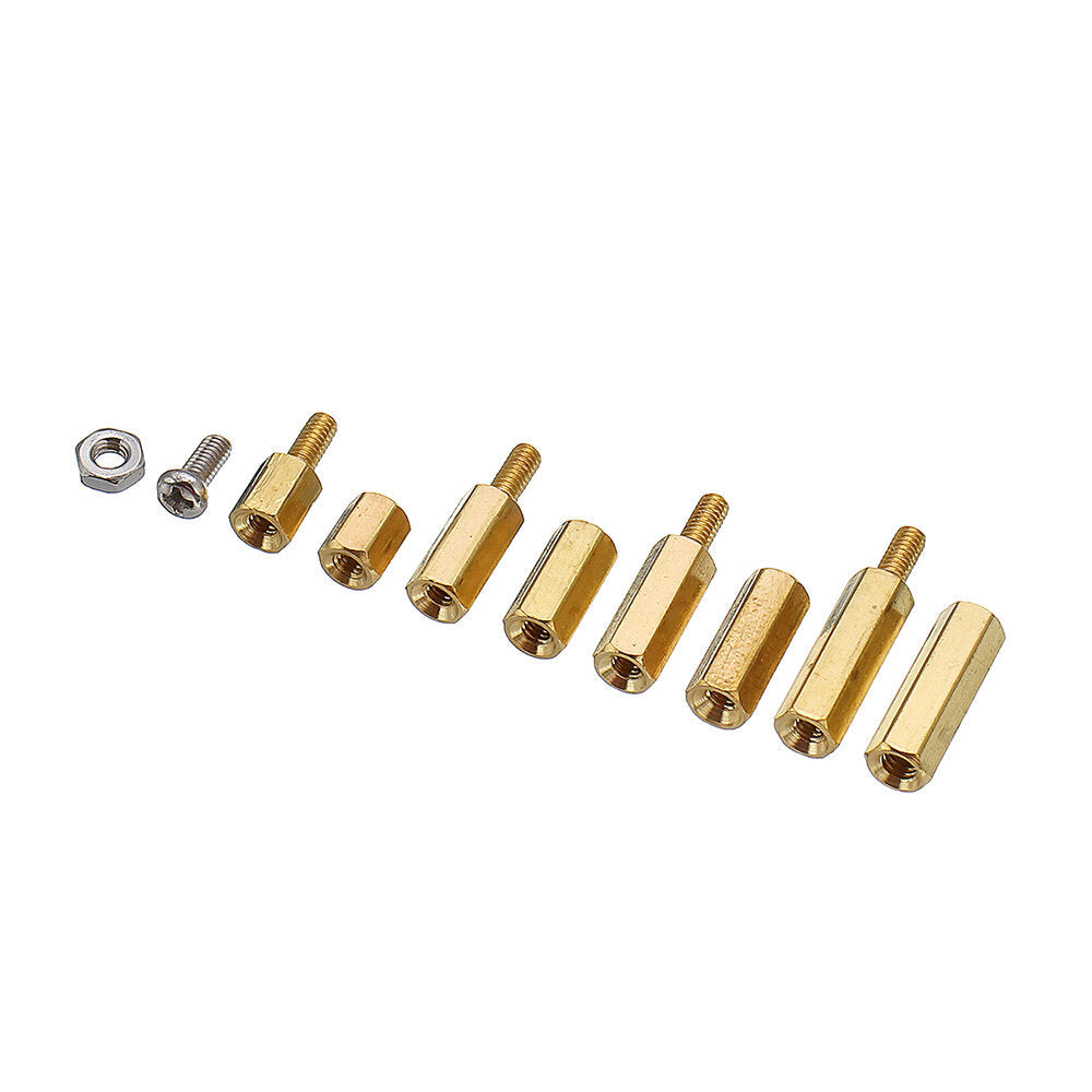 180Pcs M2.5 Brass Male-Female Hex Column Standoff Support Spacer Pillar Cross Screw Nut Assortment for PCB Board